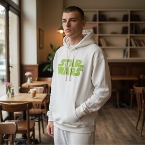 Star Wars Men's Dark‎ Vader & Friends Graphic Hoodie White Large